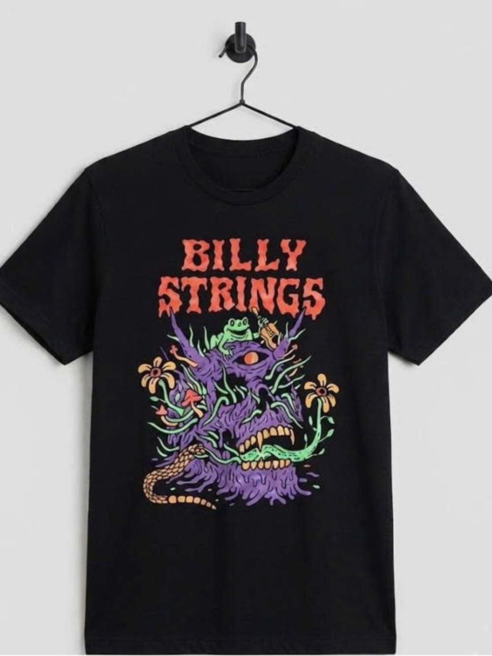 Black Tee with Multicolor Billy Strings Graphic